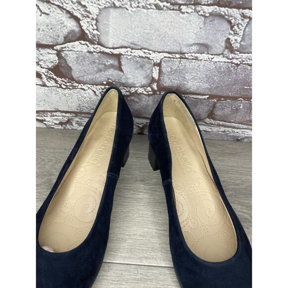 Modabella Navy Blue Suede Leather Round Toe Dress Heels Women’s Sz 38EU/7.5M US - Picture 3 of 16